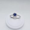 Anello solitario con zircone blu zaffiro